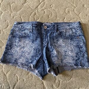 Boho Paisley Denim Shorts